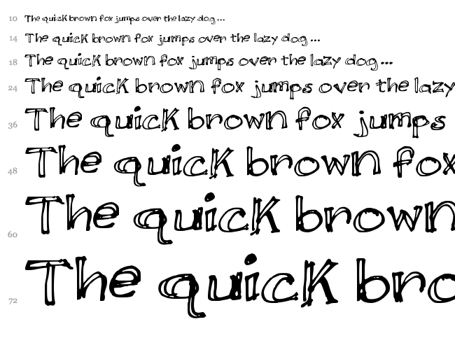 Double Scratch font waterfall